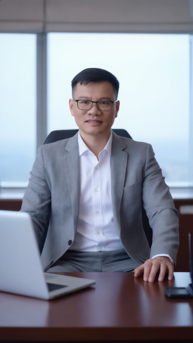 Người sáng lập ElderVoice tại bàn làm việc